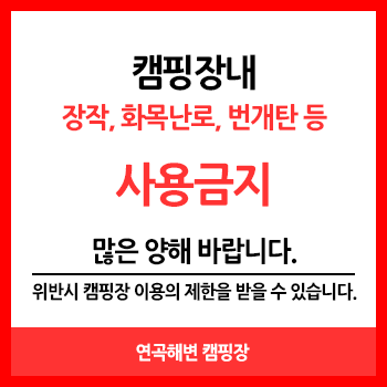장작, 화목난로, 번개탄 사용금지